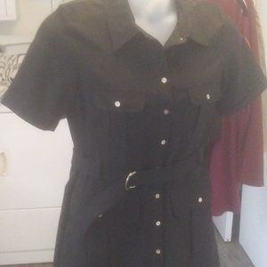 Black button down dress